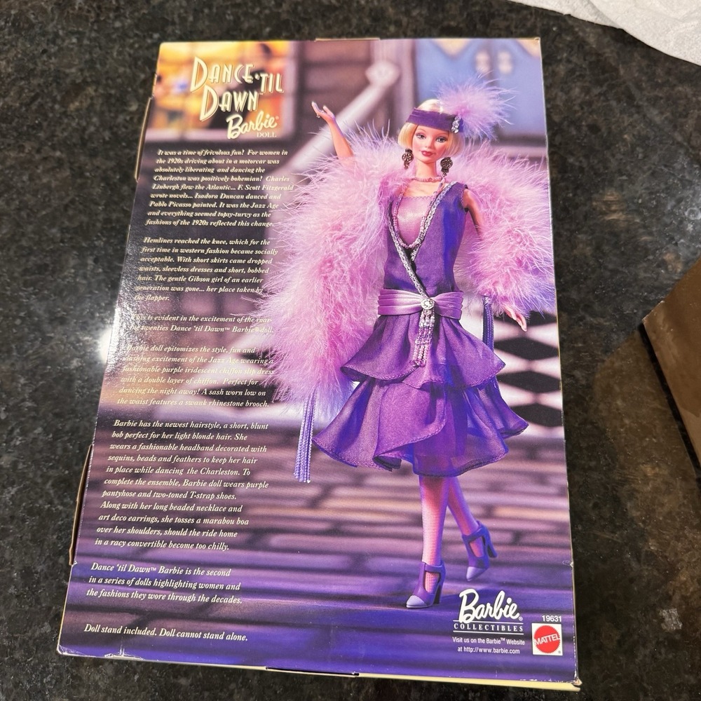 Dance Til Dawn Barbie Doll Mattel Flapper 1920s Fashion Purple Dress 2nd Series